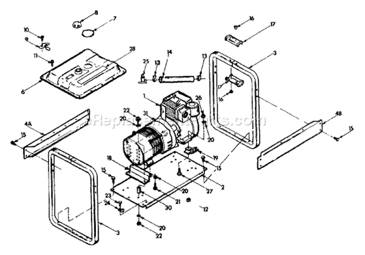 Page A Diagram and Parts List for 9093-0 HD6000 Briggs and Stratton Generator